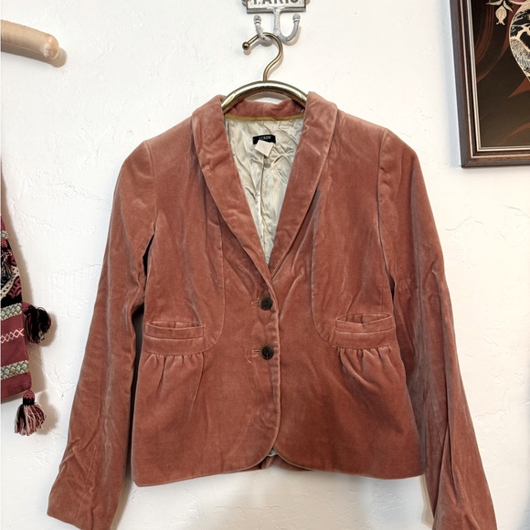 J. Crew Jackets & Blazers - J.CREW PINK VELVET BLAZER TAILORED COAT FULLY LINED SZ 2 GOOD CONDITION
